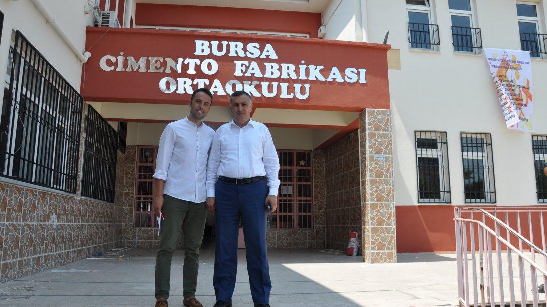 İlçe Milli Eğitim Müdürümüz Sn. Gürhan ÇOKGEZER, Bursa Çimento Fabrikası Ortaokulu'nu ziyaret etti. 